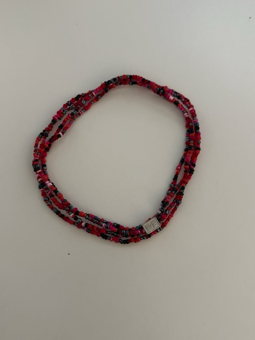 Beaded Multi-Strand Red Seed Bead Necklace - Unbranded
